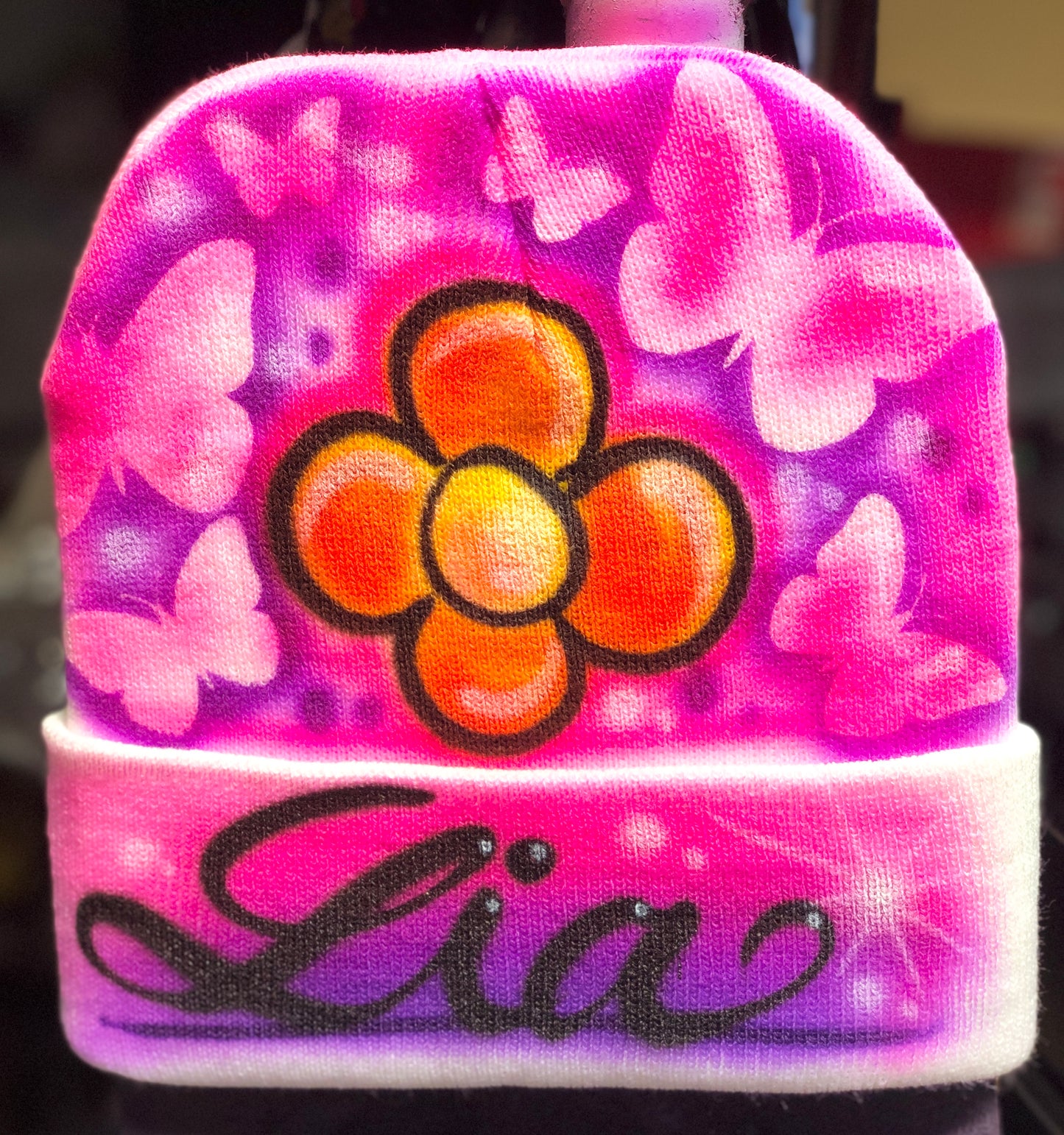 Flower with ButterFlies Beanie